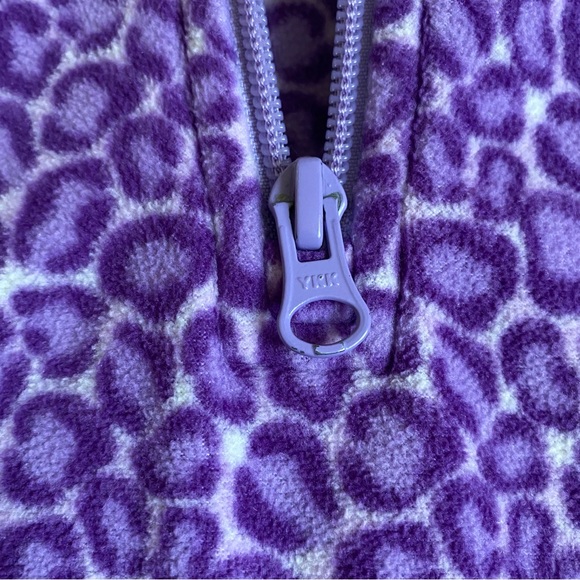 Hanna Andersson Purple Leopard Cheetah Quarter Zip Fleece - Picture 5 of 9
